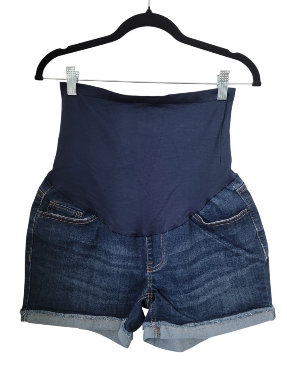 Time and Tru Size S (4-6) Dark Wash Maternity Denim Shorts